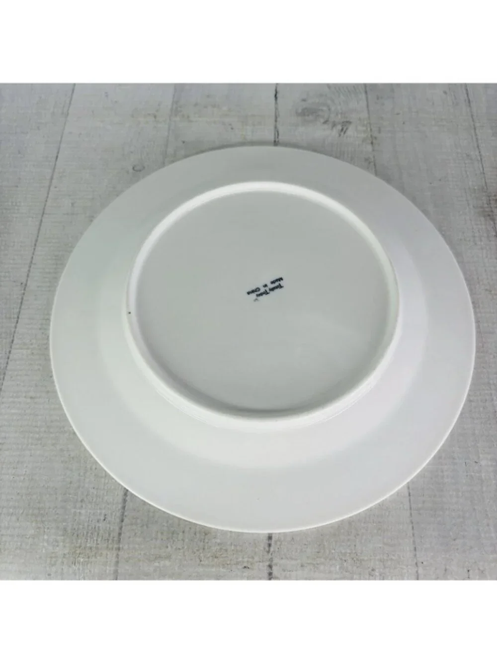Totally Today TTO6 White Embossed Rope Criss Cross Ceramic Dinner Plates Set 4